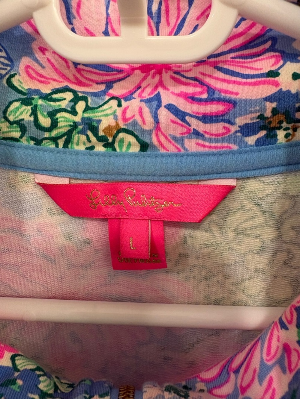 Lilly Pulitzer Melena UPF 50+ Quarter Zip Popover in Multi Lil Soirée All Day L - Picture 2 of 13